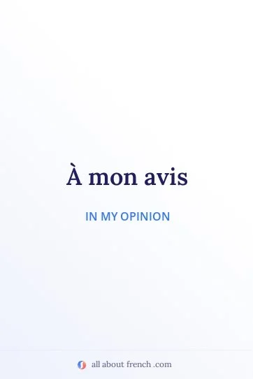aesthetic french quote a mon avis