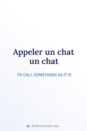 aesthetic french quote appeler un chat un chat