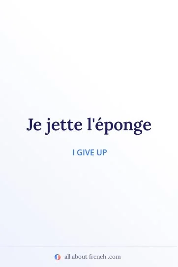 aesthetic french quote je jette leponge