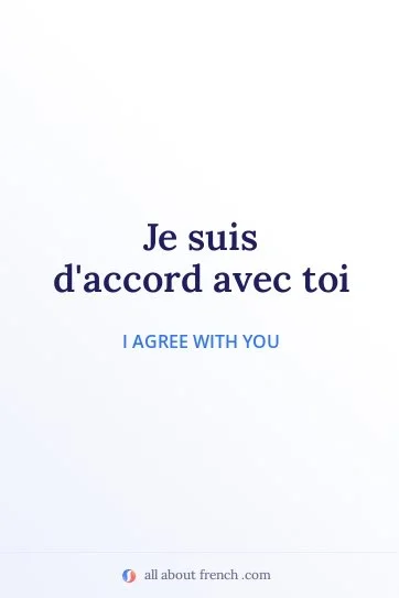 Je suis d'accord avec toi  Meaning in English & Pronunciation